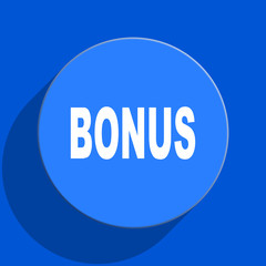 bonus blue web flat icon