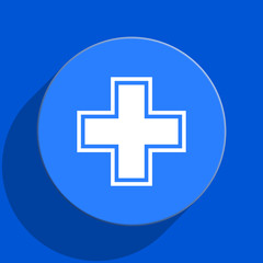 pharmacy blue web flat icon