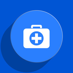 Obraz premium first aid blue web flat icon