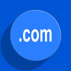 com blue web flat icon