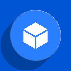 box blue web flat icon