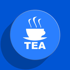 tea blue web flat icon
