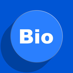 bio blue web flat icon