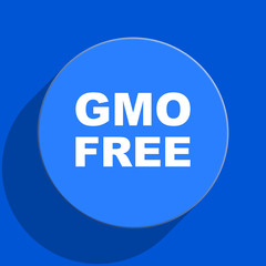 gmo free blue web flat icon