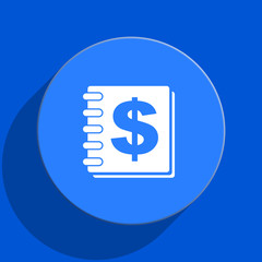 money blue web flat icon