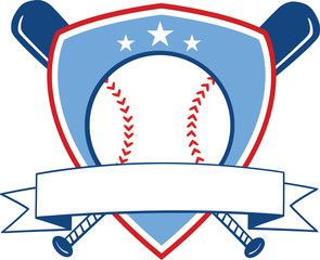 Baseball Shield Banner Design. Illustration Isolated on white