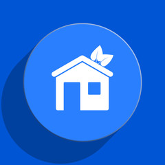 house blue web flat icon