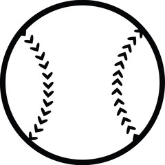 Black and White Baseball Ball. Illustration Isolated on white