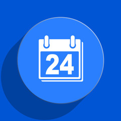 calendar blue web flat icon