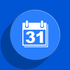 calendar blue web flat icon