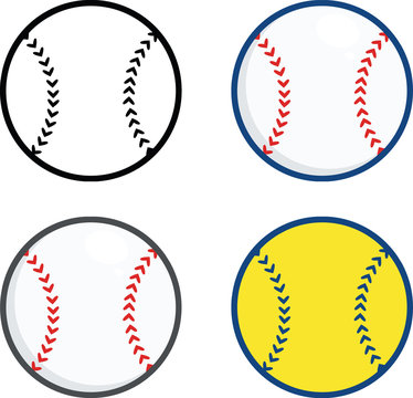 Baseball Balls. Collection Set