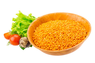 Raw red lentils
