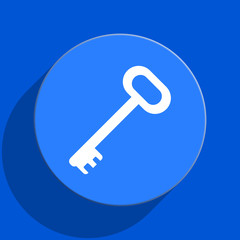 key blue web flat icon