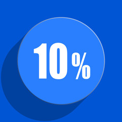 10 percent blue web flat icon