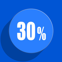 30 percent blue web flat icon