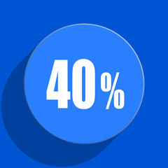 40 percent blue web flat icon