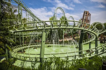Deurstickers Green roller coaster © enolabrain