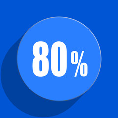 80 percent blue web flat icon