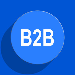 b2b blue web flat icon
