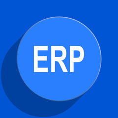 erp blue web flat icon
