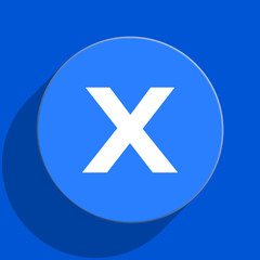 Obraz premium cancel blue web flat icon
