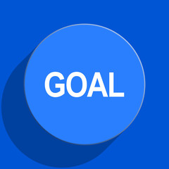 goal blue web flat icon