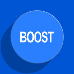 boost blue web flat icon