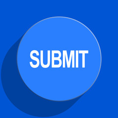 submit blue web flat icon