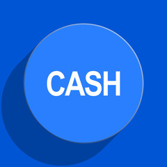 cash blue web flat icon