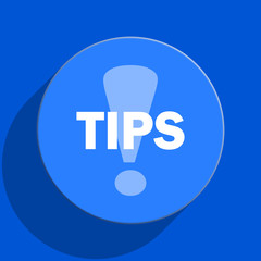 tips blue web flat icon