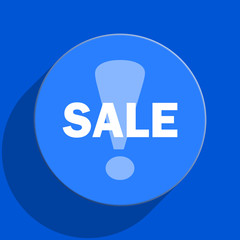 sale blue web flat icon