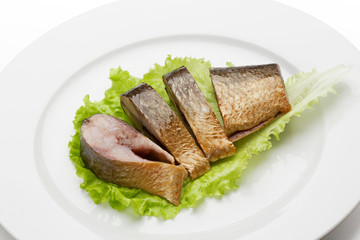 Smoked fish pieces