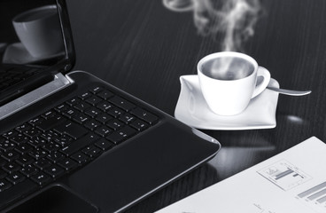 Obraz na płótnie Canvas Coffee and laptop