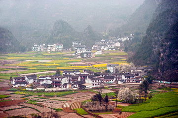 Village scenery in Wanfenglin,Guizhou in China.