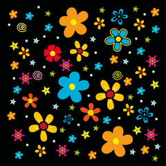 Bunte Blüten - Flower Power Background
