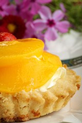 piece of cake with strawberry on a fork