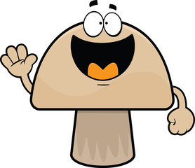 Happy Cartoon Mushroom