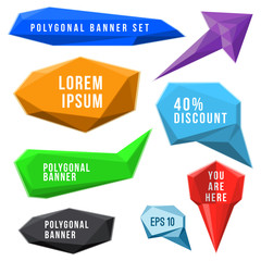 set of abstract triangles polygonal labels and design signs