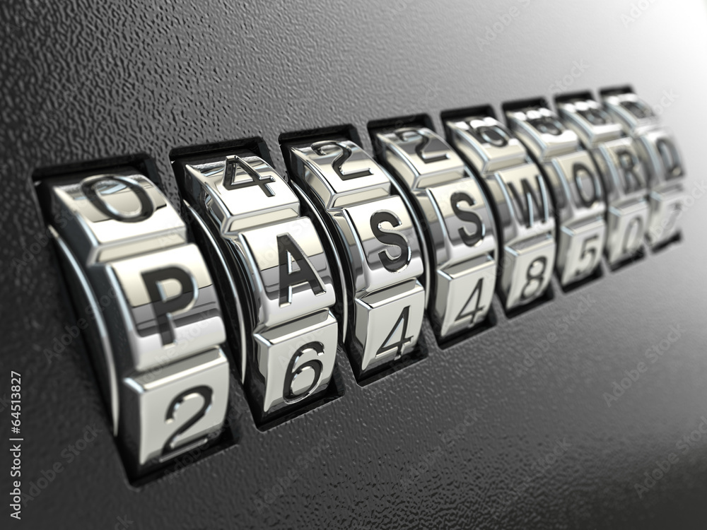 Aufkleber security password combination concept