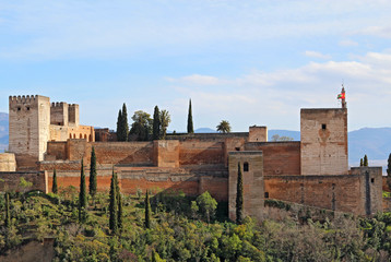 The Alcazaba of the Alhambra in Granda, Spain