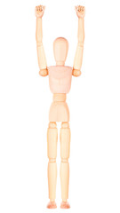 wooden Dummy raising his fist