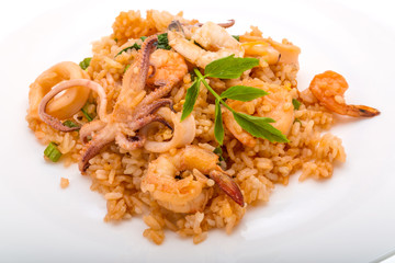 Rice with seafood