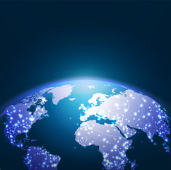 World technology network background, vector illustration