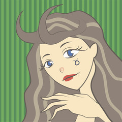 brunette girl with Taurus
