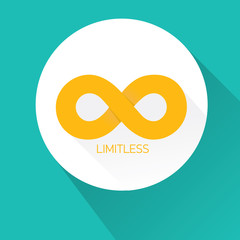 vector Limitless symbol on turquoise background