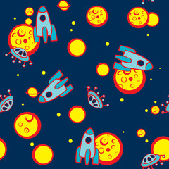 Naklejka premium Space seamless background