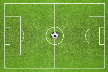 Fototapeta na wymiar Soccer field with a soccer ball 1