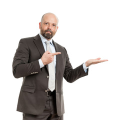 business man pointing