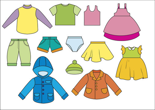 A set of different types of clothing