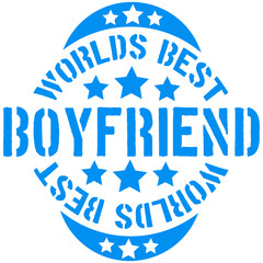 Obraz premium Worlds best Boyfriend Stempel Design